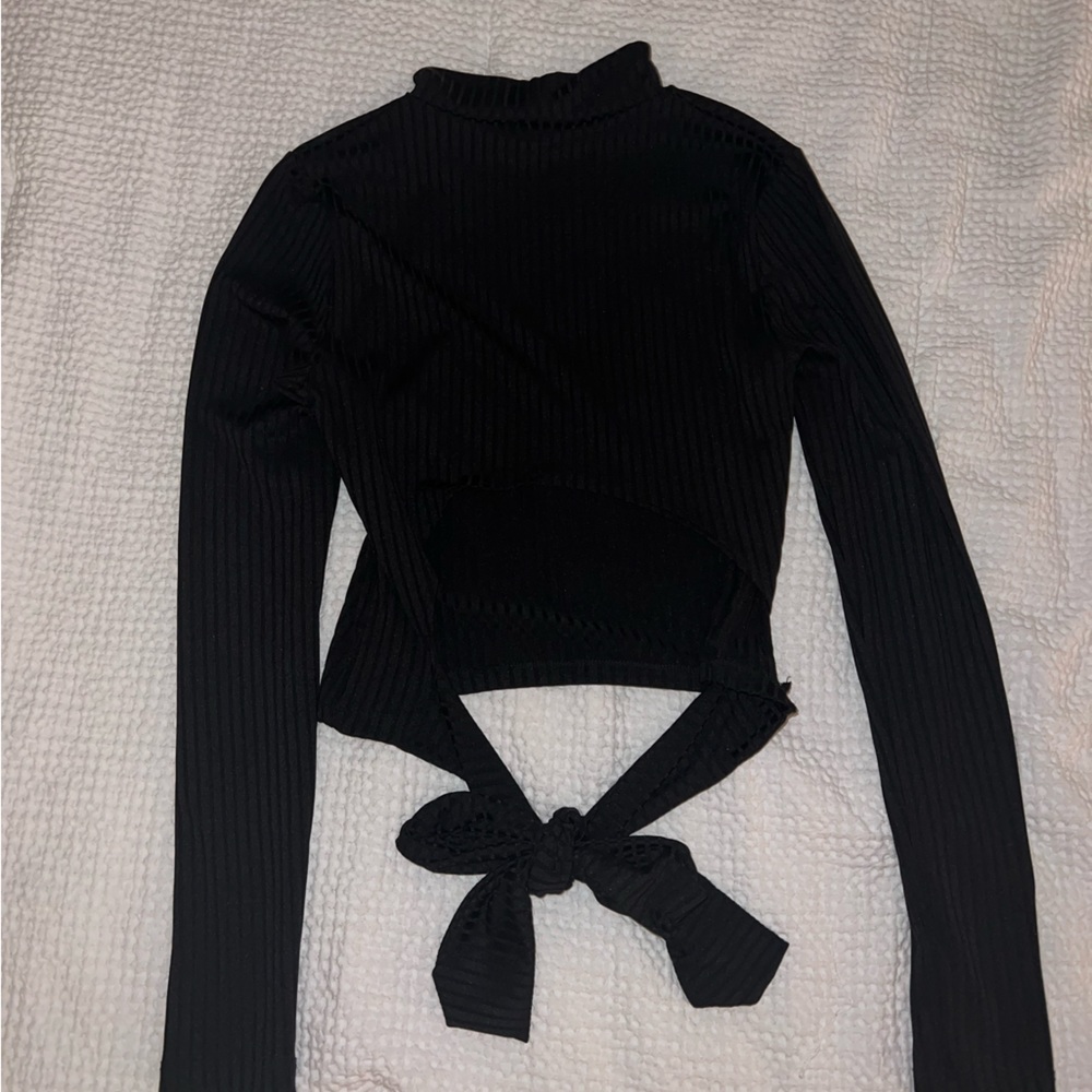 New Look Black Turtle Neck with Open Back
